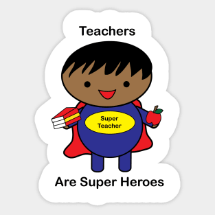 Teacher Male Black Super Hero Sticker